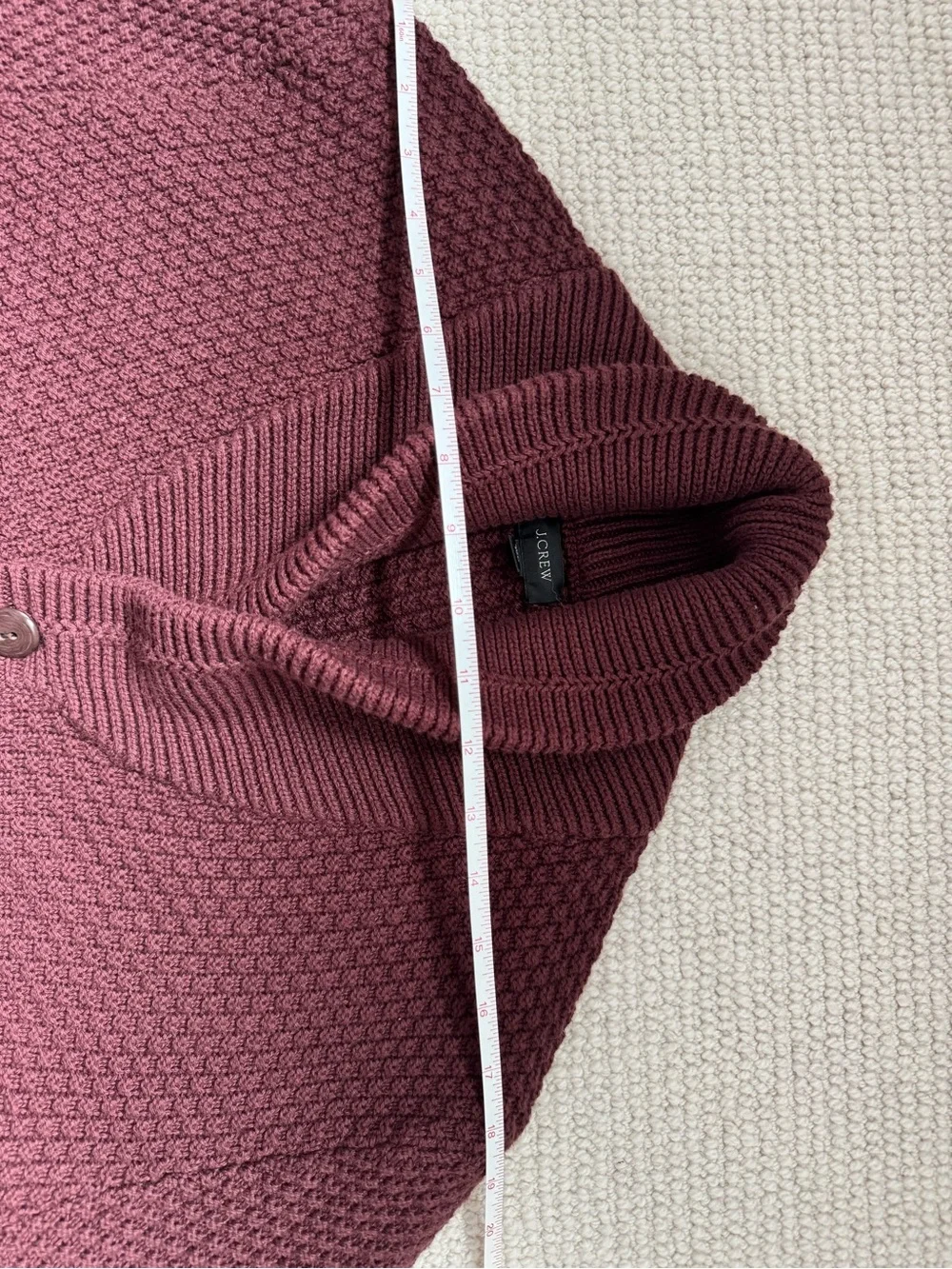 Men's J. Crew Shawl Collar Chunky Knit Cardigan - Burgundy